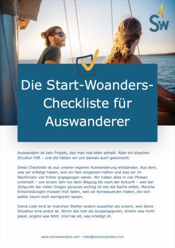Start Woanders Auswanderer Checkliste